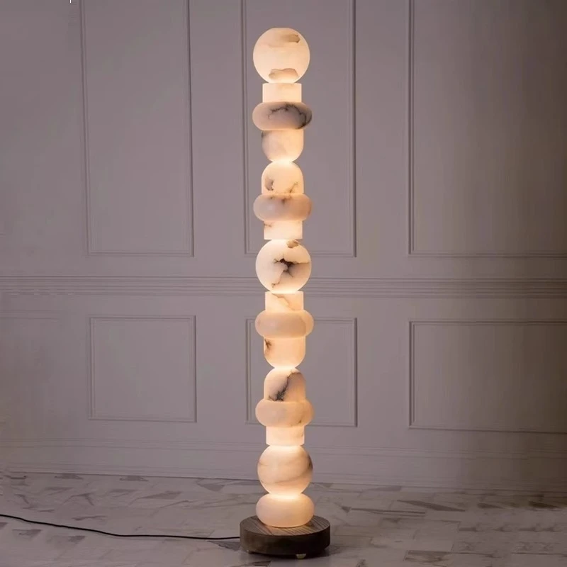 

Natural marble floor lamp living room bedroom study villa exhibition hall decorative table lamp