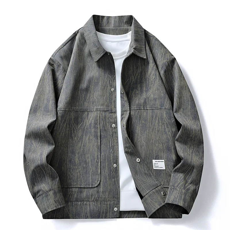 

Новая мужская вельветовая куртка, мужское пальто с принтом тай-дай, весенне-осенняя модная повседневная куртка с принтом тай-дай, мужское пальто большого размера