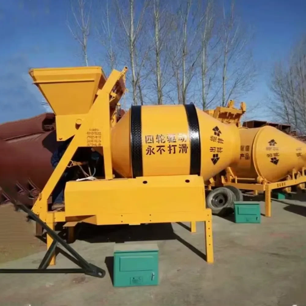 Automatyczna betonarka diesla o dużej pojemności, sprzęt do mieszania cementu z systemem odchylania wiadra, przeznaczona do budowy inżynieryjnej.