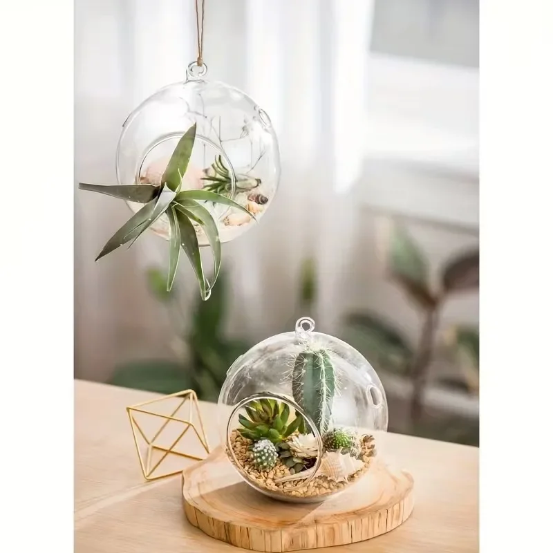 High-quality10Pcs 8cm Hanging Candle Holders,Globe Glass Air Plant Terrarium Ball,Tealight Holder for HomeGarden DIY Decor&Gifts