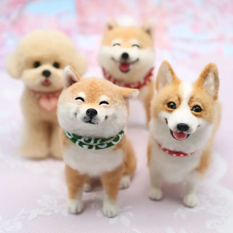 Dog Wool Felt Diy Doll Pendant Keychain Doll Doll Gift Accessories Material Pack Kawaii Handmade Craft Stitch Wool Felt Gift