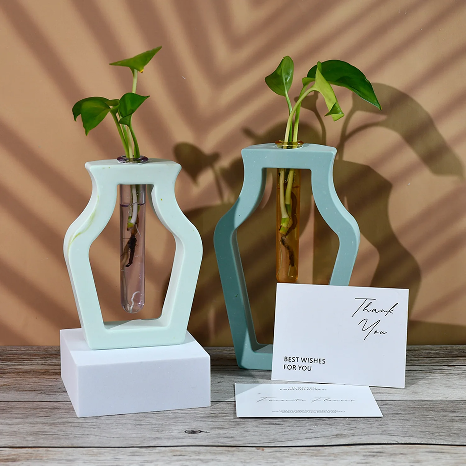 DIY geometrische hohle Hydrokultur-Reagenzglas-Vasen-Silikonform, dreidimensionale Blumenarrangement-Dekorations-Harzform