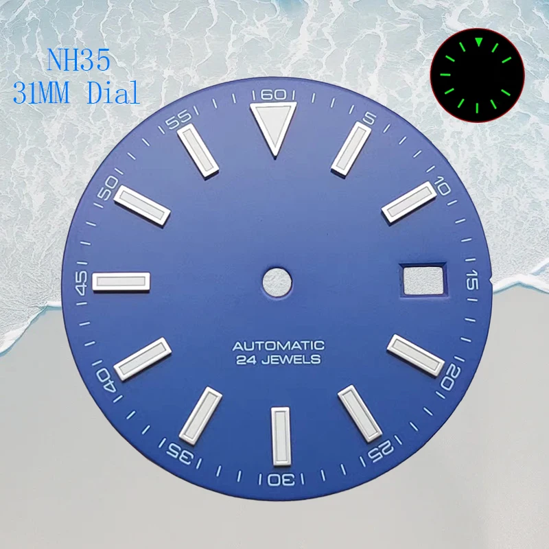 31 mm NH35 dial hands, NH35 NH36 mechanical movement dial, Datejust dial accessories, modification parts, luminous dial.