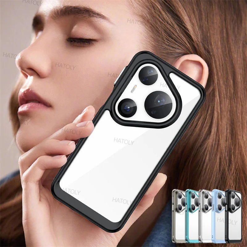 

For Huawei Pura 80 Pro Case Huawei Pura 80 Pro+ Pura 80 Ultra Cover Bumper Shockproof Clear PC + Silicone Protective Phone Cover