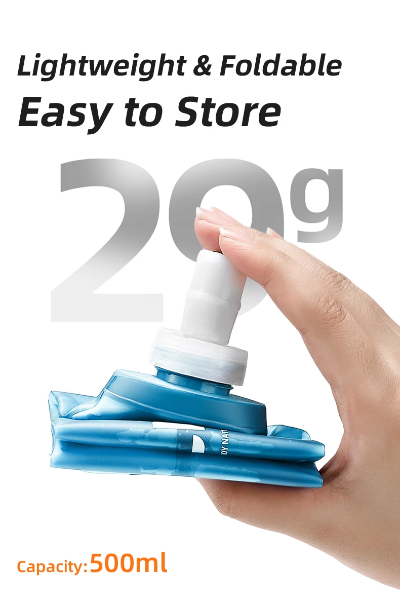 ESLNF Outdoor-Wasserbeutel, zusammenklappbar, aus Silikon, klein, für Laufen, Camping, Wandern, Reisen, praktische Wasserflasche – Detail 9