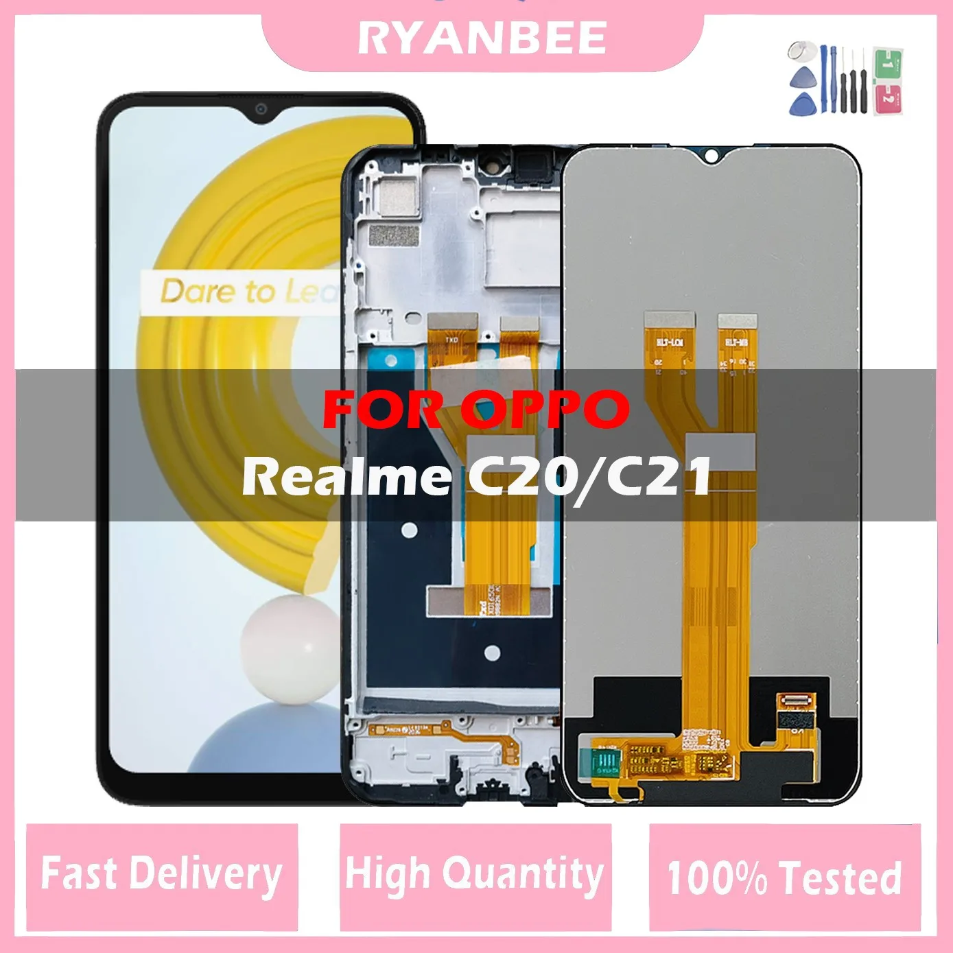 

Оригинальный ЖК-дисплей 6,5 дюйма для Oppo Realme C20 2021 RMX3061, ЖК-дисплей, фоторамка для Realme C21 RMX3201