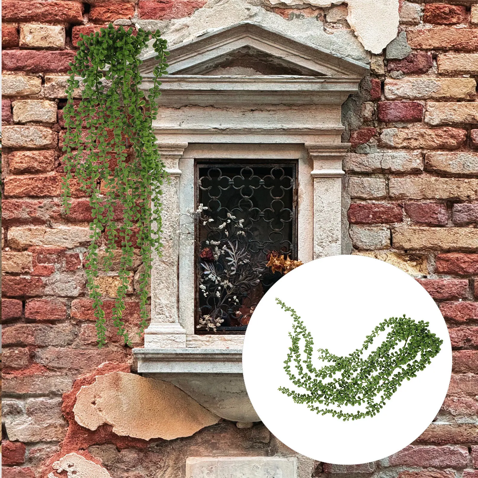 

3 шт. Искусственные подвесные растения: гирлянда из искусственных суккулентов «Жемчужная нить», реалистичная зелень для декора стен внутри и снаружи помещений, для вечеринок