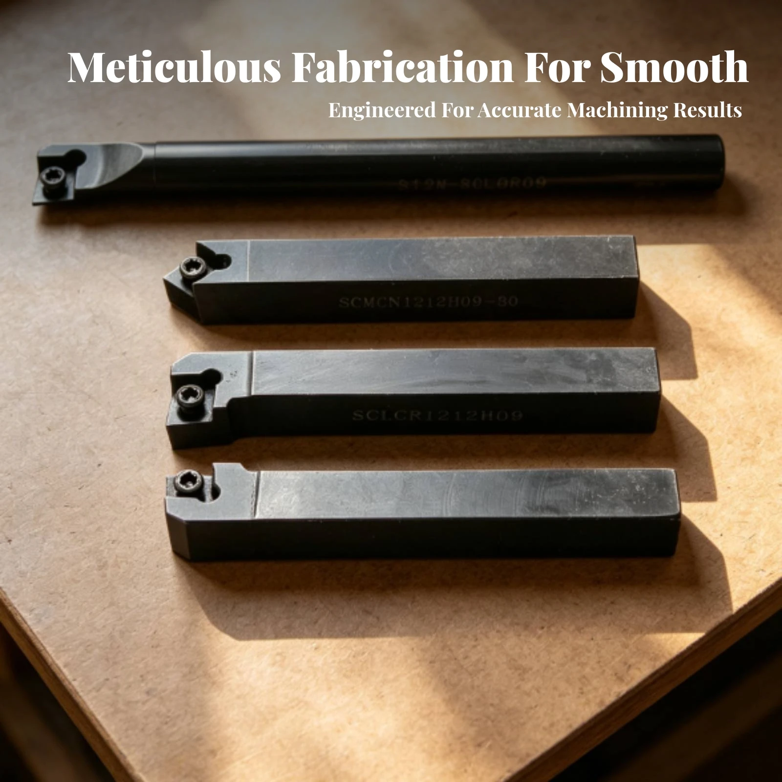 4 Pieces Carbide Insert Holder Set Metal Shaft Black Screw-Clamp Lathe Holder Wear Resistant