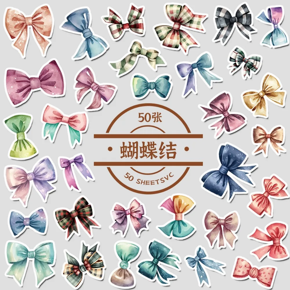 10/50Pcs Beautiful Cartoon Princess Girl Bowknot Aesthetic Varied Stickers Pack for Kids Travel Luggage Laptop Graffiti Decals