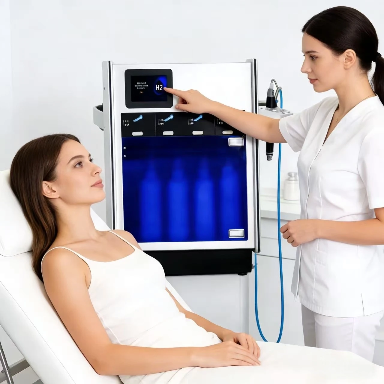 

Аппарат для гидропилинга и ухода за кожей лица 6-в-1: дермабразия, глубокая очистка, удаление черных точек, кислородная терапия