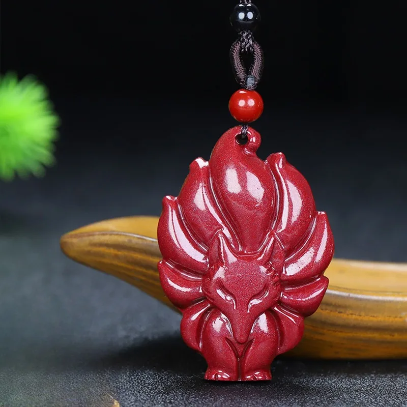 Vermilion Nine Tailed Fox Pendant for Women