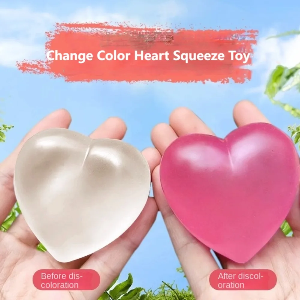 Color Changes Relieves Pressure Toys As Sun Light Anti Pressure Heart Squeeze Toy Slow Rebound Cute Cartoon Maltose Finger Toys