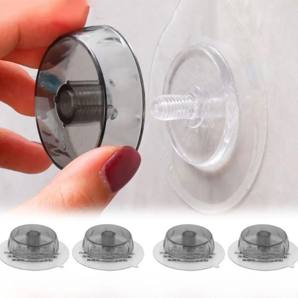 

5PCS Transparent Suction Cup Adhesive Hooks Multifunctional Portable Wall Hanging Storage Hook Suction Cup Base Replacement
