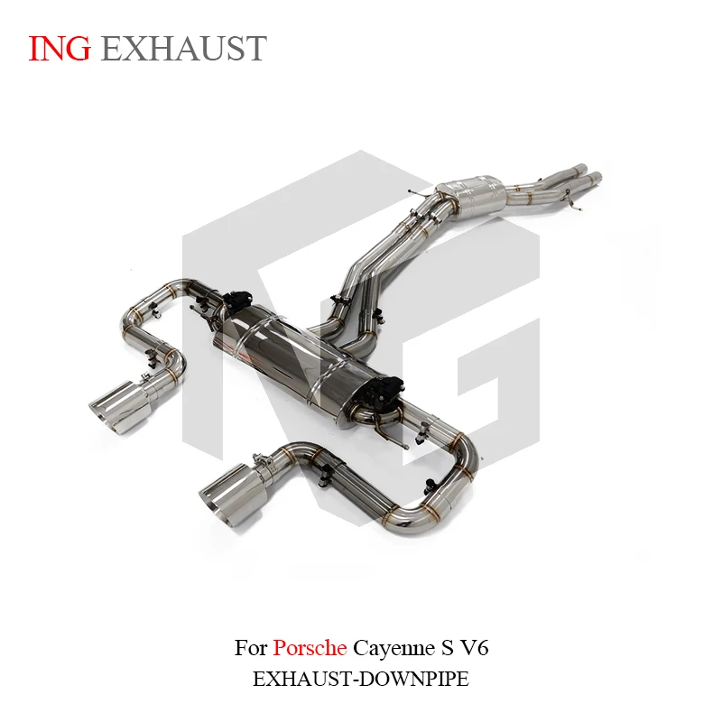 ING Stainless Steel Valve Catback for Porsche CAYENNE 9Y0 up turbo S v6 18+ 3.0t Muffler Engine Performance Exhaust System