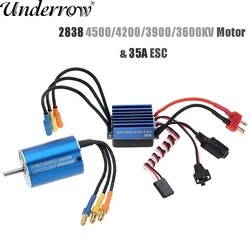 2838 3600KV 4500KV 4P Sensorless Brushless Motor Electronic Speed Controller 35A Brushless ESCfor 1/14 1/16 1/18 RC Car