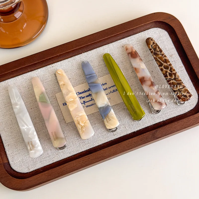 

Retro Acetate Water Drop Hair Clip High-End Duckbill Barrettes for Women Light Luxury Side Bangs Clip