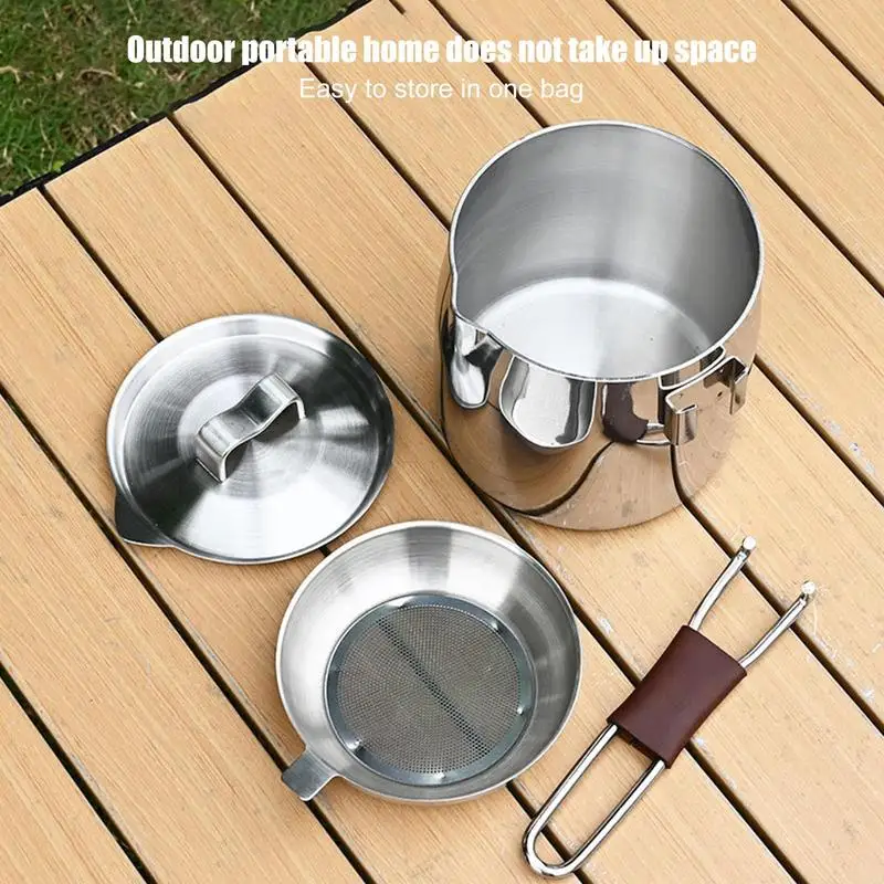 

Camping Cooking Pot 572ML Nonstick Sauce Pan With Lid Portable Oven Safe Dishwasher Safe Ergonomic Handle Induction Sauce Pan