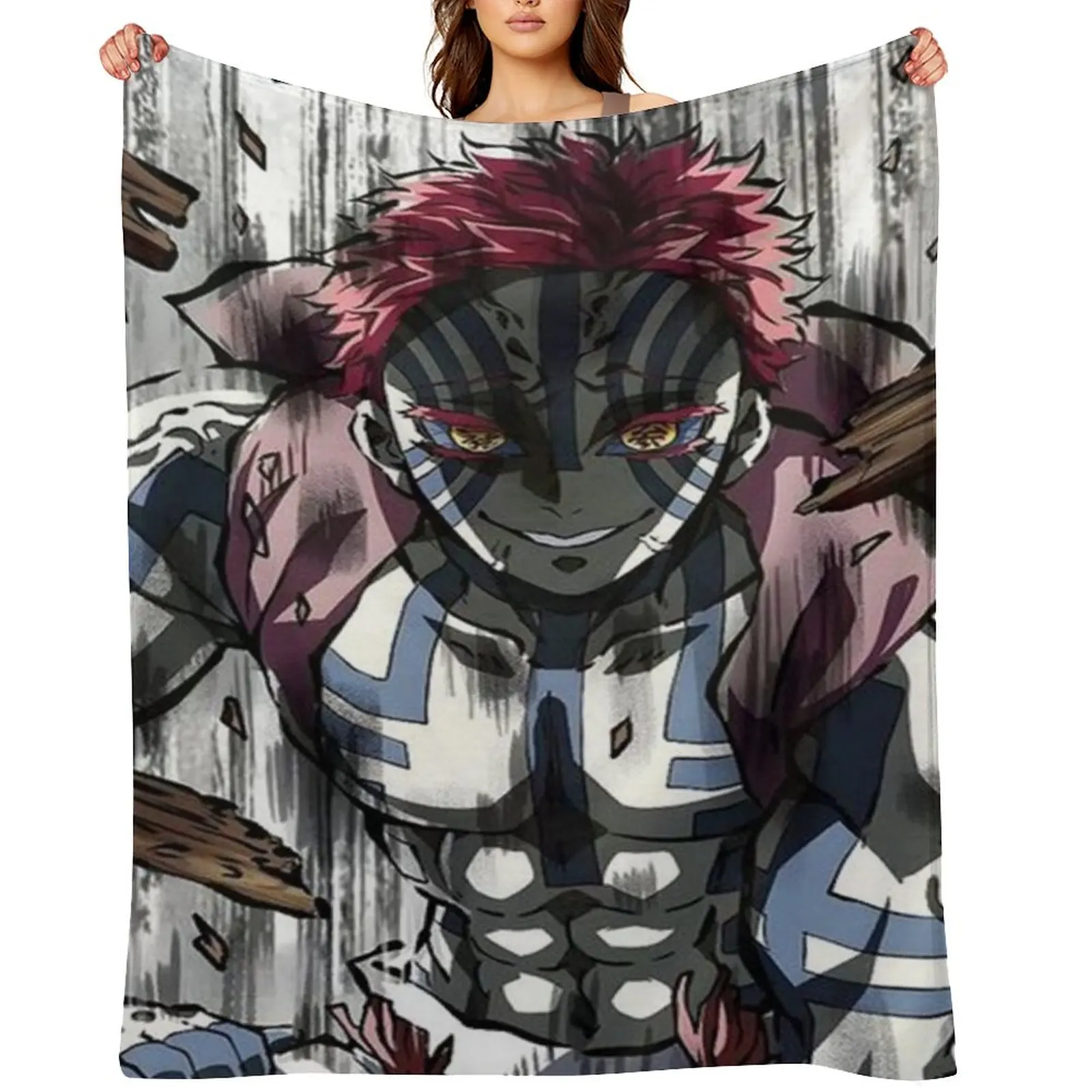 

Akaza - Kimetsu no Yaiba Throw Blanket Soft Beds Luxury Furrys bed plaid Blankets