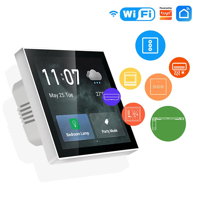 2022 tuya smart home system ZigBee 4 inch gateway work with APP control home devices