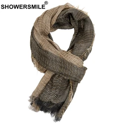 SHOWERSMILE Sjaal Mannen Herfst Winter Britse Stijl Heren Sjaals Patchwork Kaki Zwart Grijs Marine Mannelijke Sjaal 180 cm * 110 cm