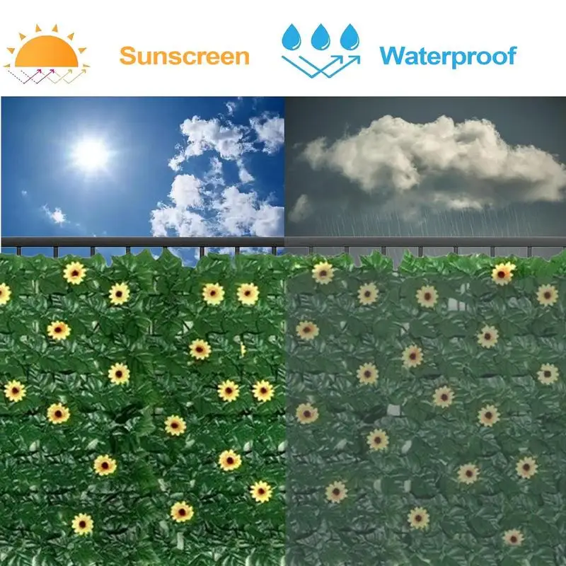 

Ivy Privacy Fence 1x3m Outdoor Expandable Privacy Fence Screen Greenery Plant Vine Grass Panels With 96 Sunflowers Garden Decor