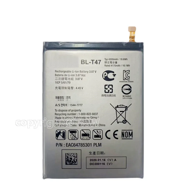 Original Replacement Battery BL-T47 4300mAh Battery For LG Velvet LMG900TM Velvet 5G BL T47+Free Tools +Track code