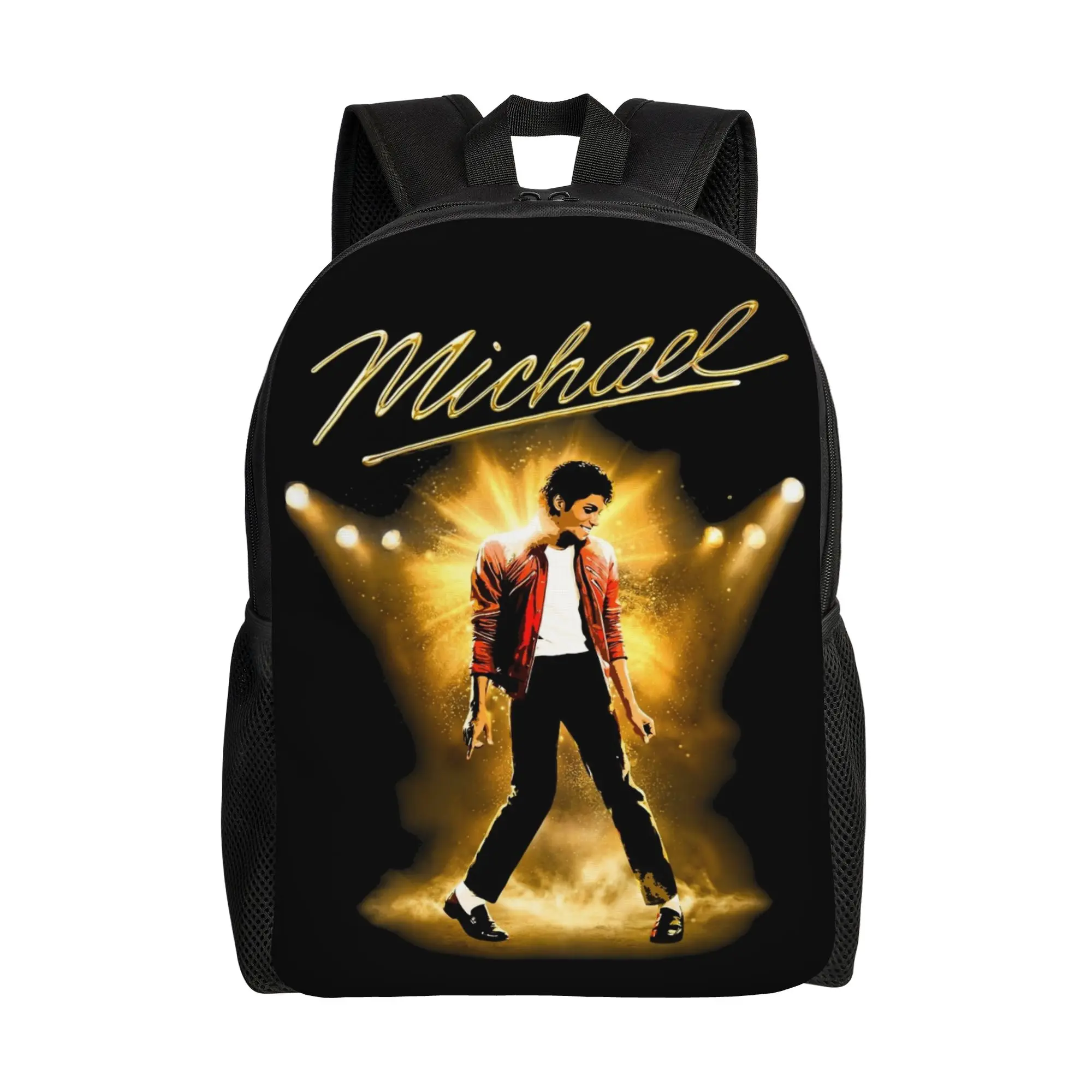 MJ King of Pop Halftone Michaels Jacksons Backpack for Men Women  Student Hiking Travel Daypack  Laptop Computer Shoulder Bag
