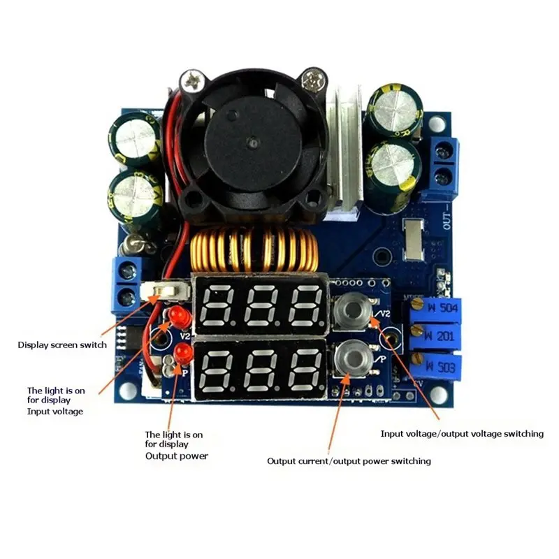A97I-DC 9-50V 15A Adjustable Buck Module Solar MPPT Buck Charging Module Step Down