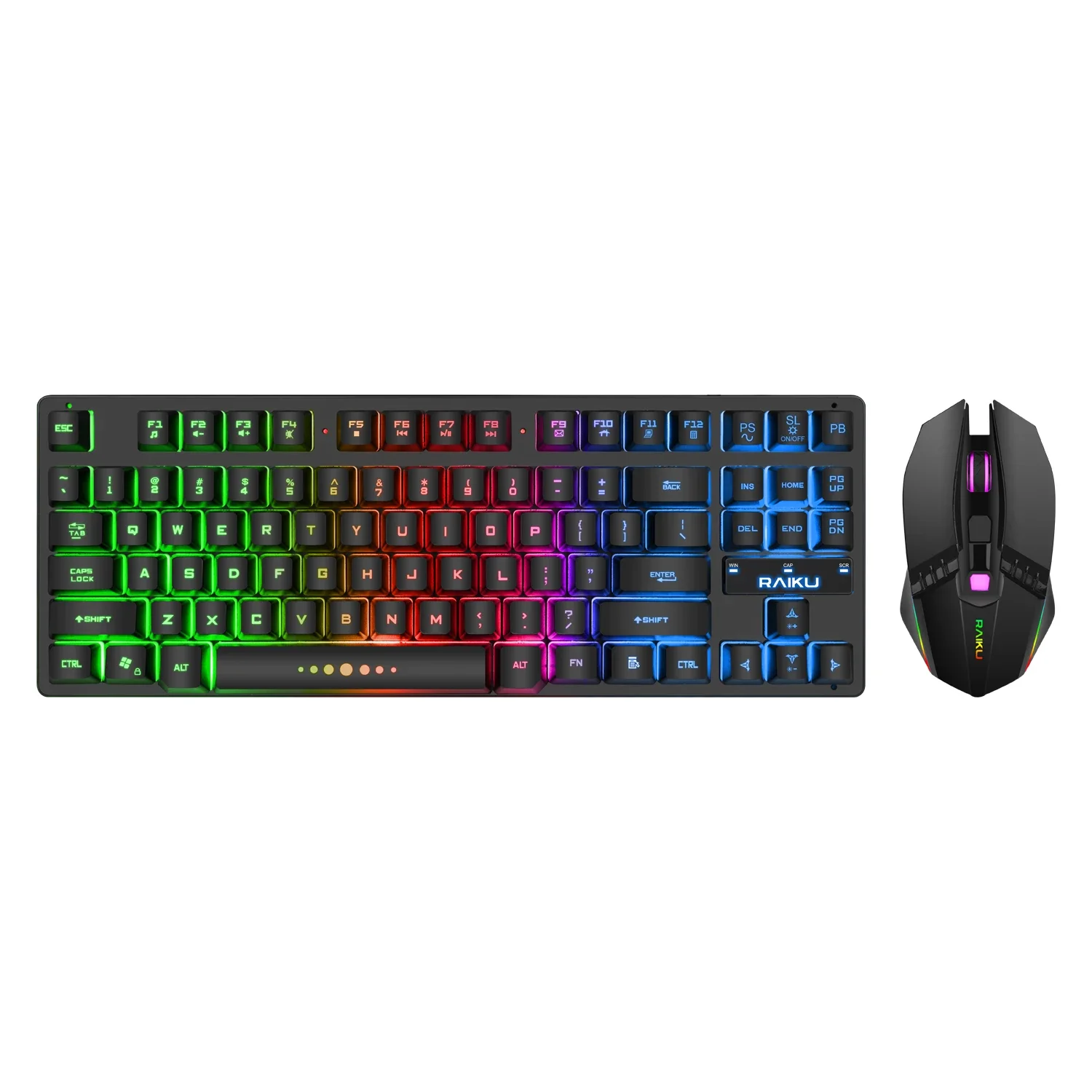 High Quality Professional 2.4Ghz Wireless Mouse And Keyboard For Gaming DIP Adjustable 87 Keys With Backlit Luminous RGB Light