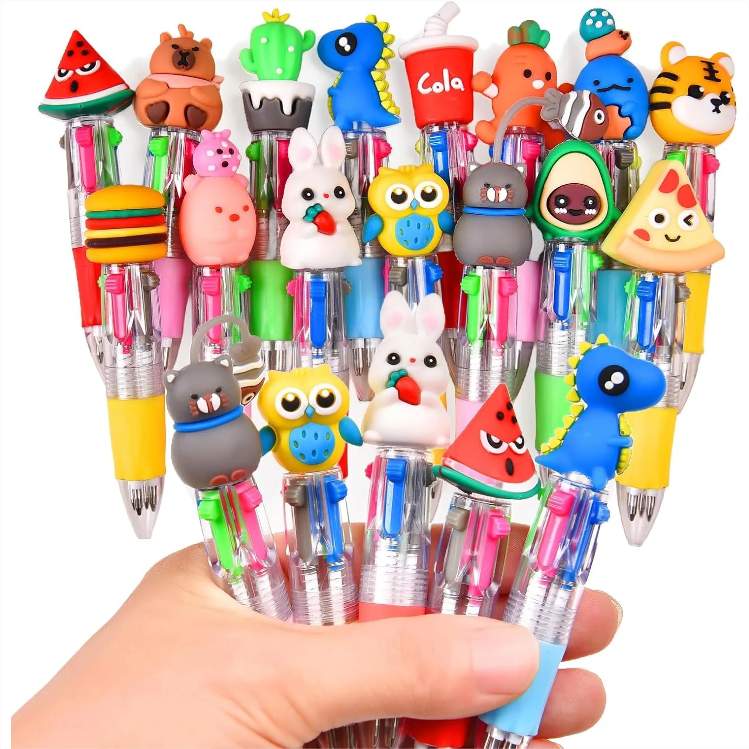 

15Pcs Mini Multicolor Pens in One 4-in-1, Cute Bulk Pens for Party Favors and Birthdays, Fun Ballpoint Pen Gifts for Classroom