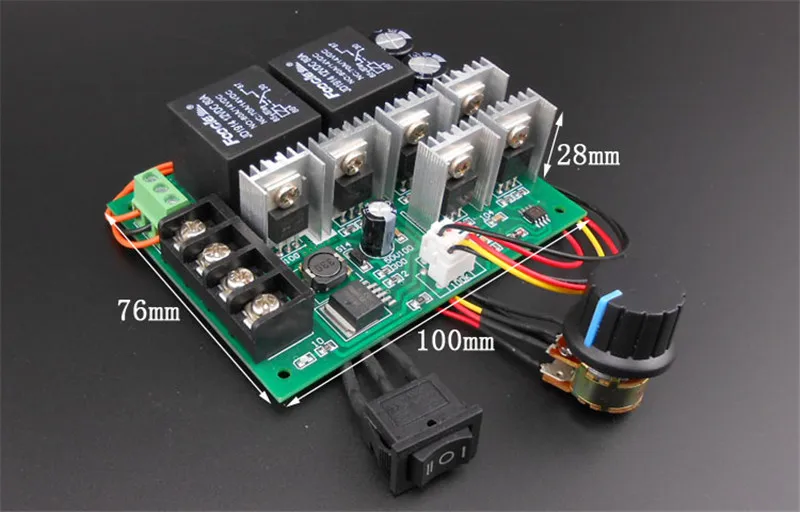 With Positive Inversion Function SwitchDC10-50V 40A PWM Electron Speed Regulator 25KHZ 12V 24V 36V48V DC Brush Motor Controller