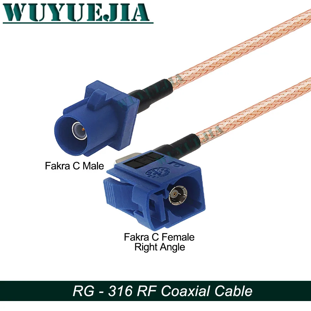Blue Fakra C Connector Male to Fakra C Female Jack 50-1.5 RG-316 Coaxial Cable WIFI Router Antenna Pigtail Extension Cord Jumper