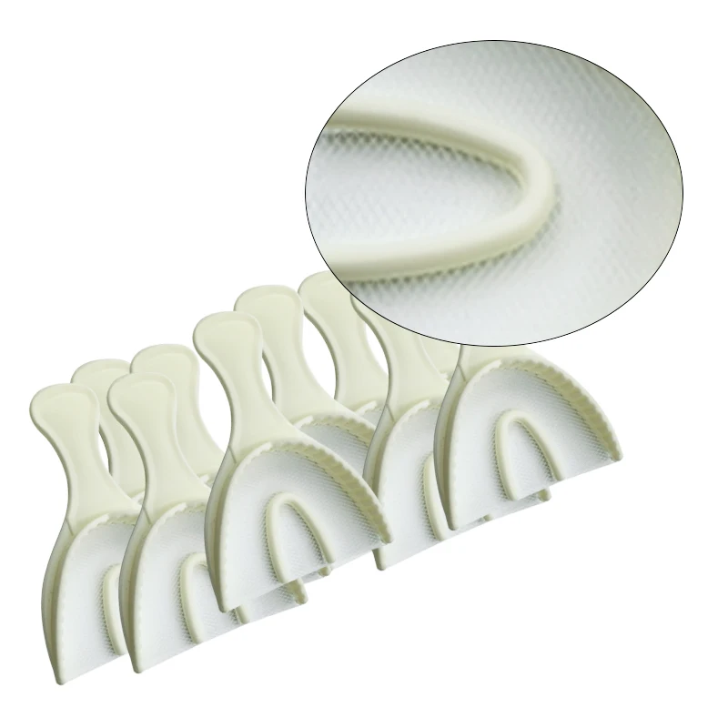 10Pcs Dental Impression Trays Without Mesh Plastic Teeth Holder for Lab Use Disposable Dentist Tools