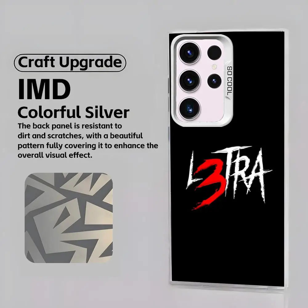 Чехол для телефона Rapper Luar La L белый IMD Colorful Silver Подходит для Samsung S25 S24 S23 S22 S21 S20 Plus Ultra Note20