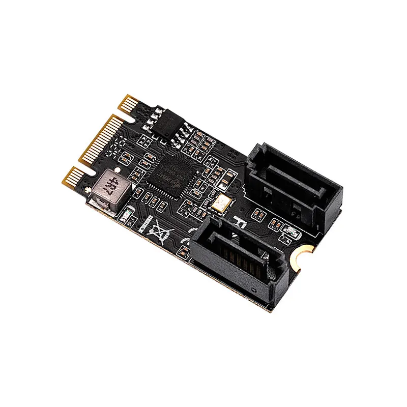 M.2 to SATA Adapter SATA Port Multiplier 2 Port SATA III 6Gb/s M2 22x42 M Key + B Key Controller SATA 6G Internal Expansion Card