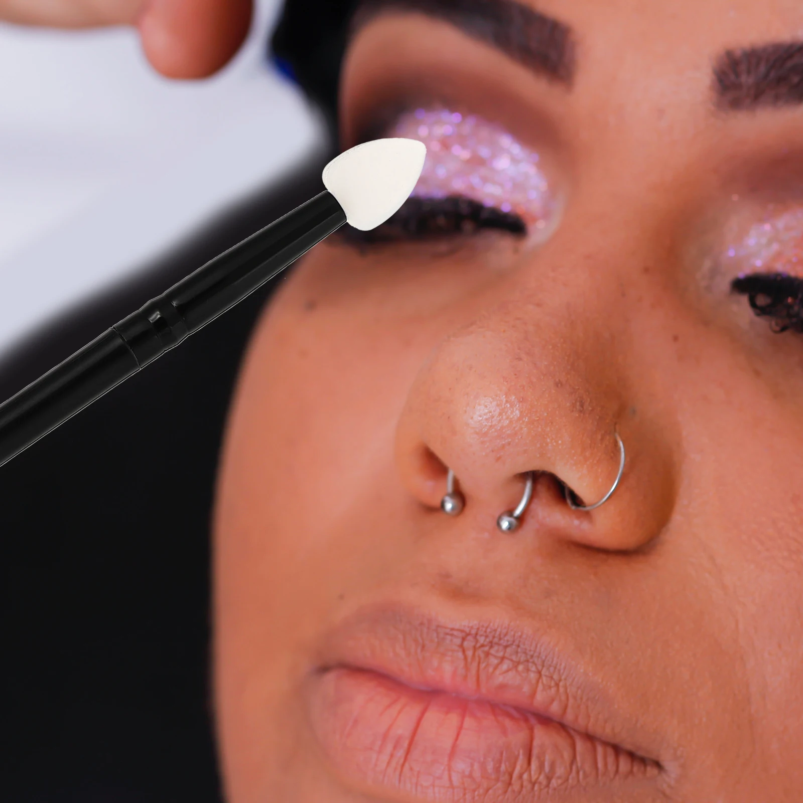 

5pcs Silicone Brushes Aluminum Handle Eyeshadow Application Makeup Brushes Kit Travel Set Professional Tools