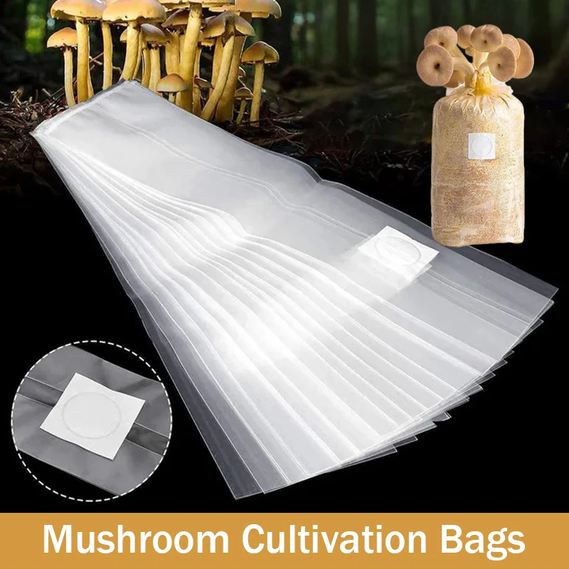 

50pcs Mushroom Spawn Grow Bags High Temp Pre-Sealable Substrate Bags For Fungi Grains Shortens Mycelial Cycle Cultivation Bags