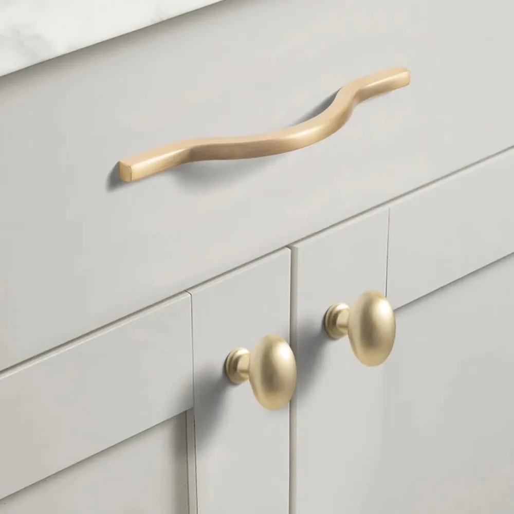 Goo-Ki Low Profile Antique Brass Cabinet Pulls Double Hole Centers(11.4''/12.6'') Zinc Alloy Handle for Drawer Cupboard Wardrobe