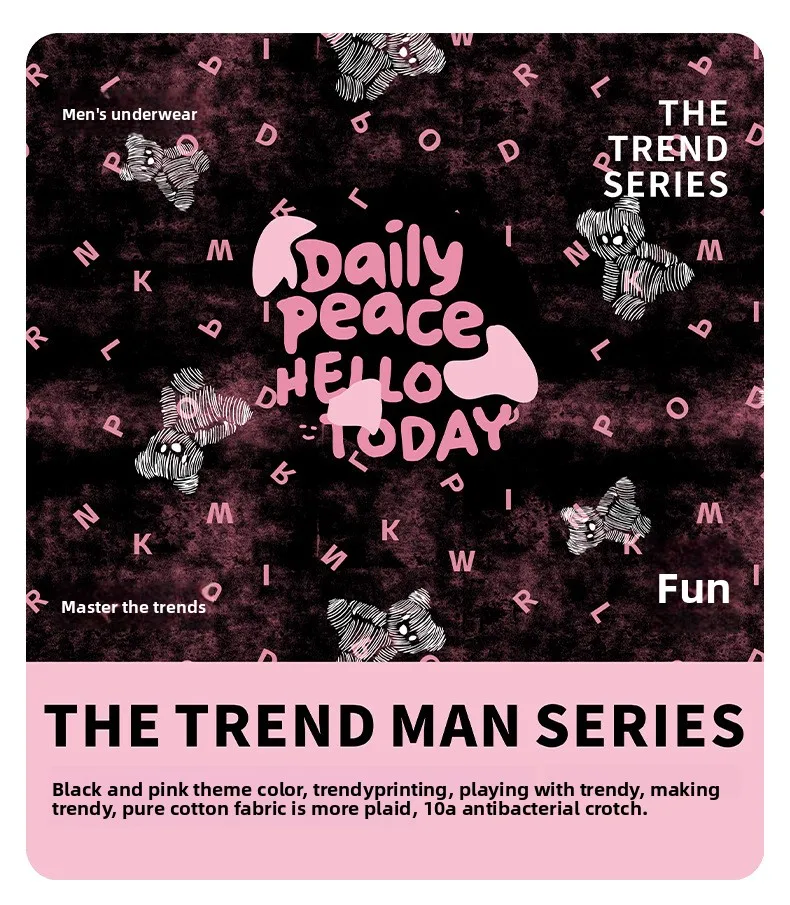 ملابس داخلية قطنية للأولاد قابلة للتنفس ومضادة للرائحة ملابس داخلية متوسطة الخصر مع حقيبة شبكية ملابس داخلية عصرية مطبوعة للشباب والرجال