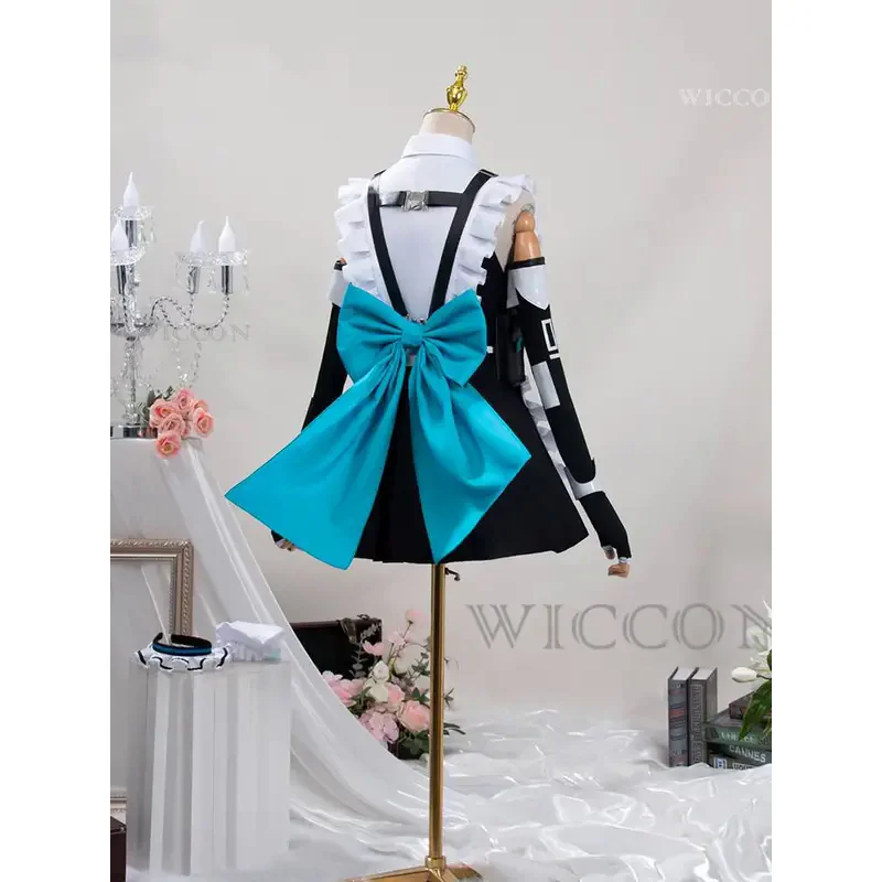 Game Anime Blue Archive Cosplay Asuma Toki Women Girl Maid Uniform Longuette Dress Short Skirt Bow Full Suit Carnival Costume