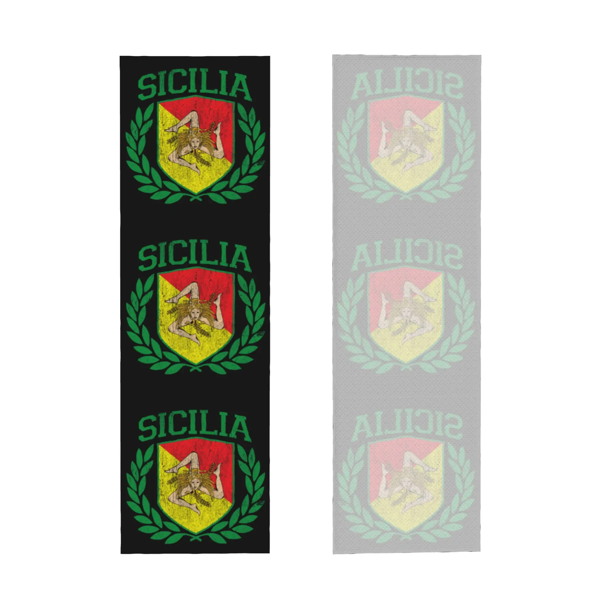 Italian Island Sicily Flag Cold Exercise Towel Sicilian Bandiera Yoga And Fitness Running Outdoor Activities Travelling Towels