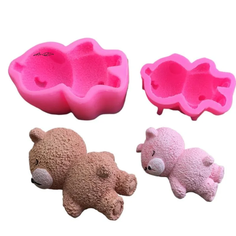 

Цельная силиконовая форма для кексов с милым 3D спящим медведем для мусса, торта, мороженого, DIY, аксессуары для декора для выпечки