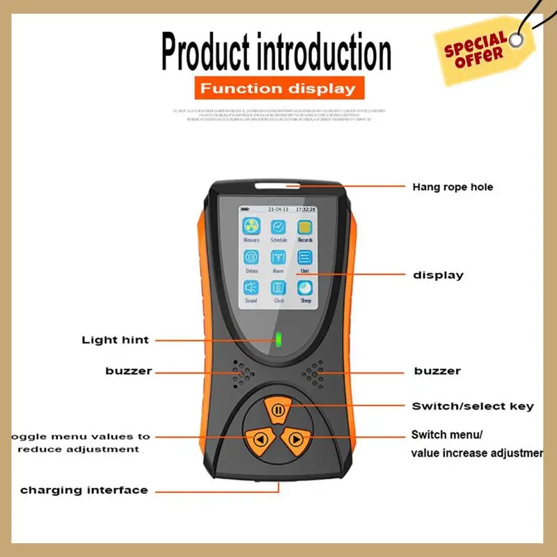 핵 방사선 검출기 대리석 방사선 개인 복용량 광산 돌 Xy 레이 다기능 측정기 알람 내구성 사용하기 쉬운