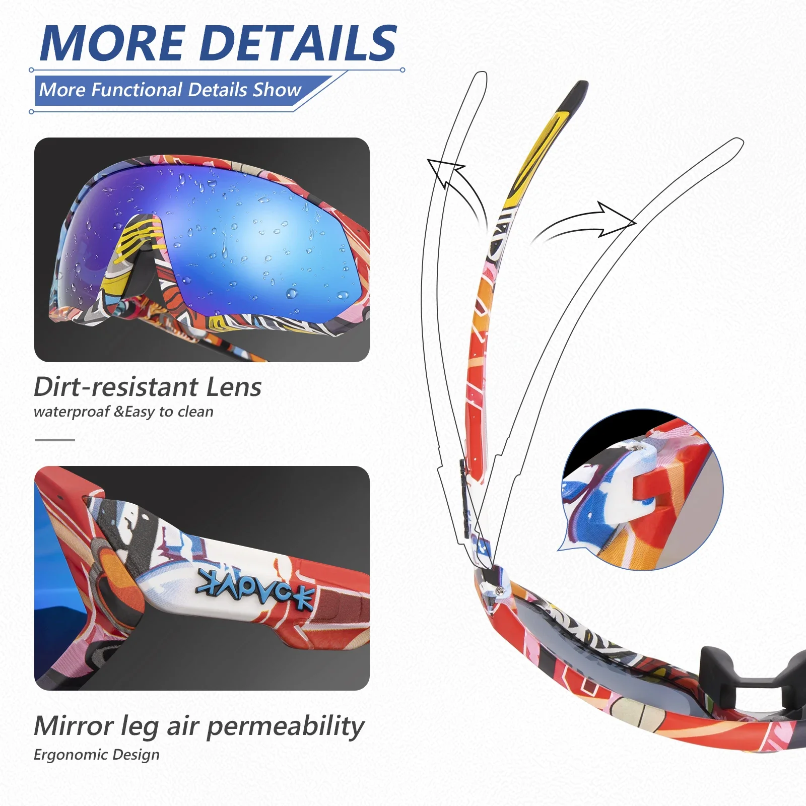 Kapvoe Photochromic Cycling Glasses for Men, Bike Sunglasses, Sports Goggles, MTB Bicycle Eyewear, Riding Protection, UV400