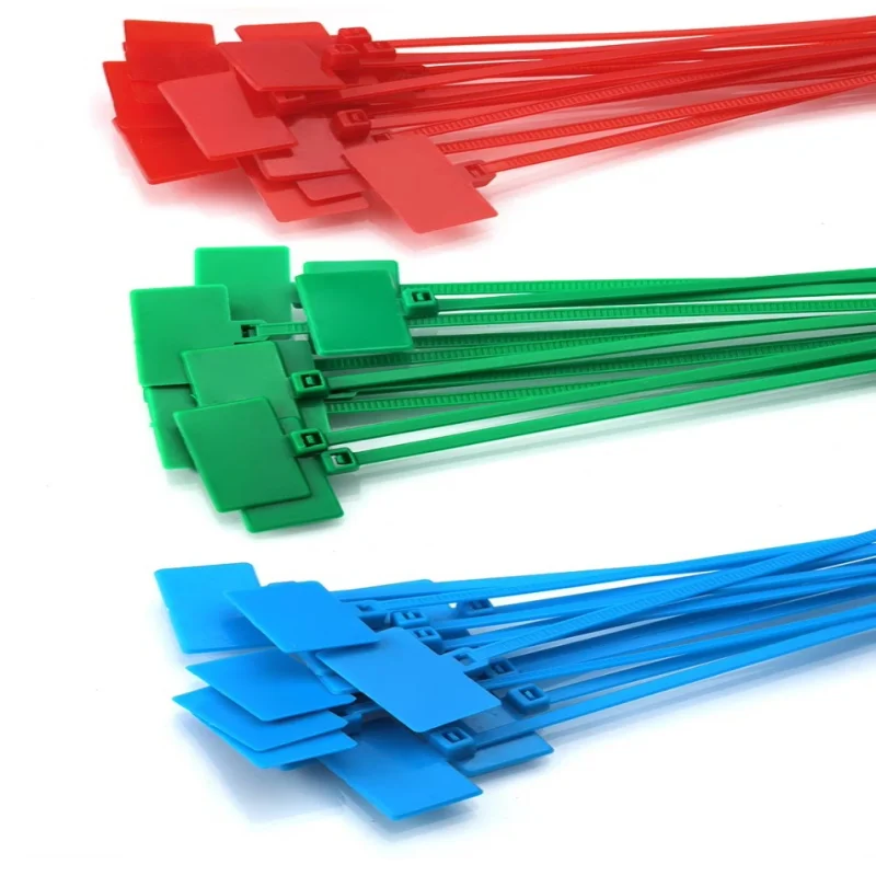 Colorful Nylon Cable Ties Plastic Label Strapping Tape Easy Mark Tag Labels Self-locking Zip Ties Mesh 4x150mm 3x100mm 4x200mm