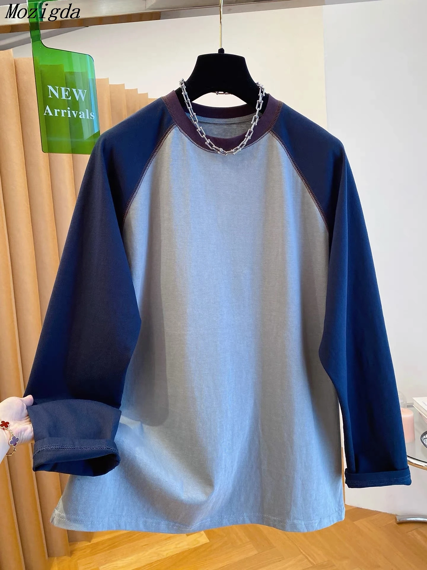 

Плюс размер осенняя лоскутная футболка с длинным рукавом женские корейские свободные повседневные женские рубашки топы Blusa Feminina