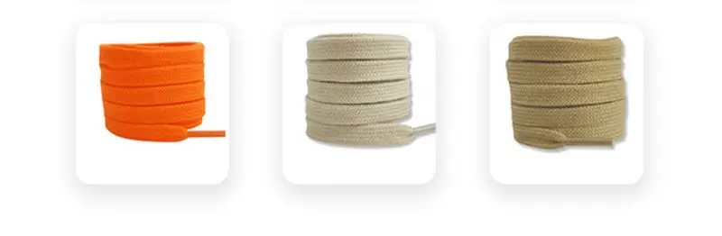 1 Paar neue, flache Baumwoll-Schnürsenkel für Sneaker, hohe Canvas-Schuhe und Freizeitschuhe, ohne Elastizität, für Herren und Damen. – Detail 3