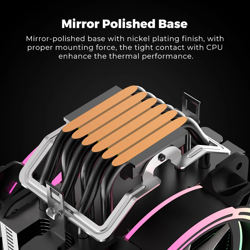 ALSEYE H120D CPU Cooler ARGB Fan 120mm PWM 4 Pin 6 Heat Pipes Cooler Support LGA 775 115x 1366 2011 1200 AM2+ AM3+ AM4 Socket