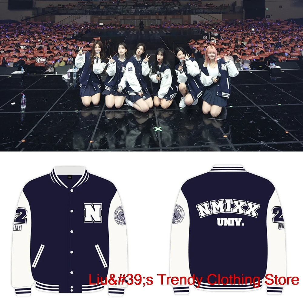 NMIXX Varsity Jacket MIXX University Merch Women Men Fashion Casual KPOP Style Sweatshirts Streetwear