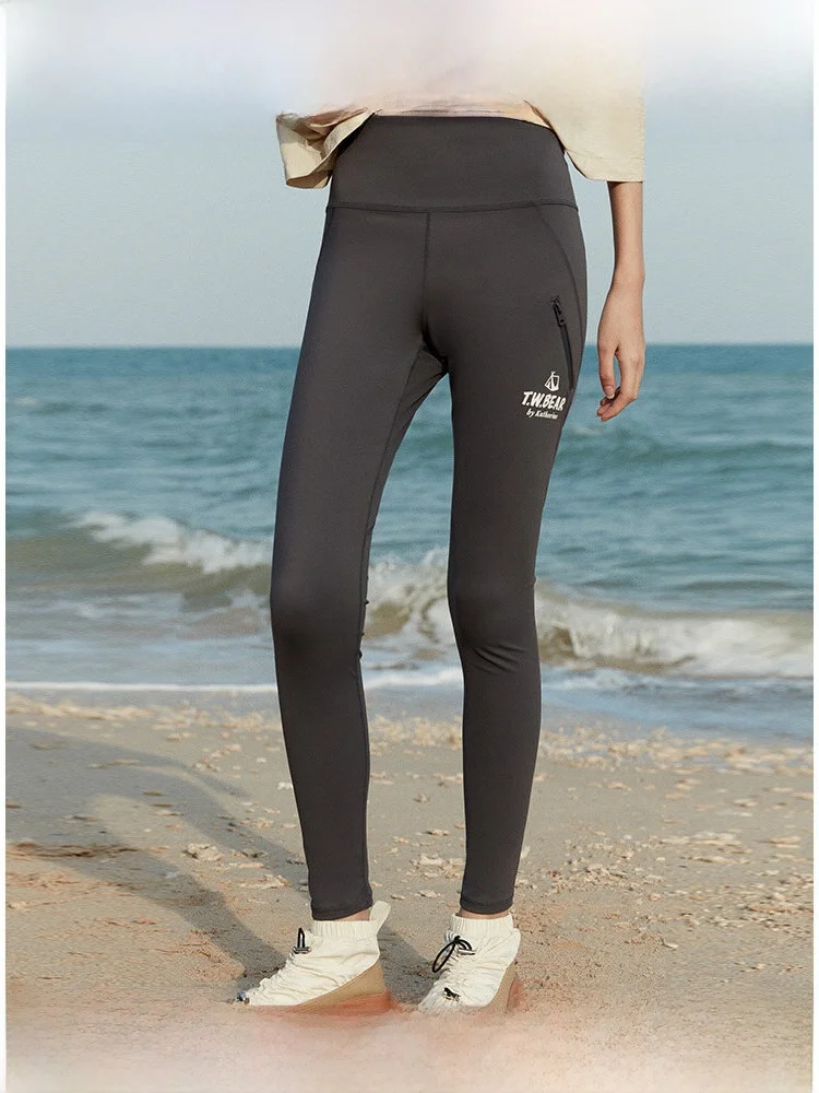 

Женские брюки для йоги TeenieWeenie Bear, прямые длинные брюки, эластичные велосипедные брюки, простой дизайн